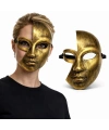 Antik Efektli Altın Yarım Yüz Plastik Parti Maskesi