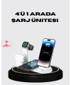 Apple Uyumlu Kablosuz Şarj İstasyonu 4 Cihaz Destekli ve Hızlı Şarjlı
