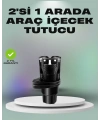 Araba Çift Bardak Tutucu 360° Dönebilen İkisi Bir Arada Ayarlanabilir