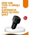 Araç Çakmak Girişli 38W Hızlı Şarj Aleti – İki Cihaz Destekli