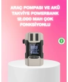 Araç Hava Pompası ve Akü Takviye Powerbank 12.000 mAh Çok Fonksiyonlu