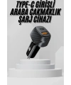 Araç İçi Şarj Cihazı 38W Güç Kapasiteli Type-C Girişli Araba Çakmaklık