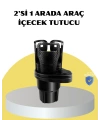 Araç İkili Bardak Tutucu Ayarlanabilir Genişlik 360° Döner Sistem