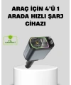 Araç Şarj Cihazı 66W 4 Portlu Hızlı Şarj ve LED Işıklı