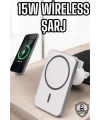 araç uyumlu Kablosuz 15W Taşınabilir Şarj Aleti Çift Kablo