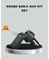 AUX Bluetooth Adaptör ve 38W Hızlı Araç Şarj Cihazı Seti