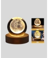 Ay Temalı Kristal Küre Gece Lambası LED Aydınlatmalı Premium Dekor