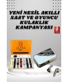 Aynalı Bluetooth Kulaklık ve 7 Kordonlu Akıllı Saat Dijital Göstergeli Uzun Pil Ömrü