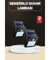 Bahçe Aydınlatma Sensörlü Güneş Enerjili Duvar Lambası 40 Led Işık