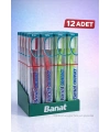Banat Compact Kutulu Diş Fırçası 12 Adet Orta Sert Standlı Ekonomik Paket
