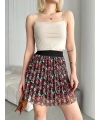 Baskılı astarlı mini etek