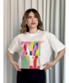 Baskılı crop tişört