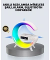 Başucu İçin Tasarlanmış Kablosuz Şarjlı Gece Lambası ve Bluetooth Ses Sistemi