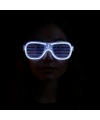 Beyaz Led Işıklı Parti Gözlüğü - Neon Glow Şerit Gözlük 3 Modlu