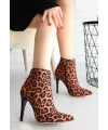 Blan Zebra Saten Topuklu Bot