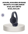 Bluetooth 5.0 Siyah Kablosuz Kulaklık 18 Saat Batarya Katlanabilir Tasarım