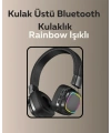 Bluetooth 5.3 Rainbow Işıklı Kulak Üstü Kablosuz Kulaklık