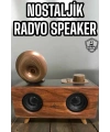 Bluetooth Hoparlör Ahşap Klasik Retro Gramofon Bluetooth Müzik Kutusu