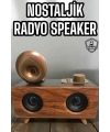 Bluetooth Hoparlör Ahşap Klasik Retro Gramofon Bluetooth Müzik Kutusu