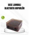 Bluetooth Hoparlörlü Gece Lambası Dijital Saat ve Ambiyans Işığı Çok Amaçlı
