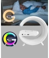 Bluetooth Hoparlörlü RGB Atmosfer Lambası Kablosuz Şarj ve Saat Özellikli