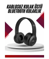Bluetooth Kablosuz Kulaklık Siyah Wireless 5.0 Kulak Üstü Uzun Pil Ömrü