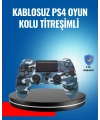 Bluetooth Kablosuz PS4 Gamepad Çift Motorlu Siyah Controller
