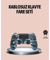 Bluetooth Kablosuz PS4 Gamepad Çift Motorlu Siyah Controller