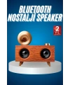 Bluetooth Nostalji Speaker Radyo Gramofon Ahşap Renk Vintage