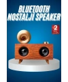 Bluetooth Nostalji Speaker Radyo Gramofon Ahşap Renk Vintage