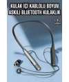 Boyun Askılı Bluetooth Kulaklık Uzun Şarj Süreli Dijital Göstergeli Kablolu