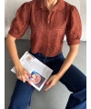 Brodeli crop gömlek s1023