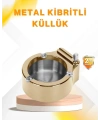 Çakmak Entegreli Küllük Yeniden Doldurulabilir Metal Gövde