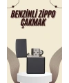 Çakmak Parlak Siyah Benzinli Çakmak Cep Boy Doldurulabilir