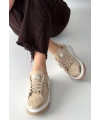 Ceans Bej Süet Bağcıklı Spor Ayakkabı