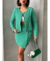 Ceketli etek takım chl kumaş yeşil h24443