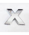 Cemax X Harfi  3,75 cm Krom Yapışkanlı