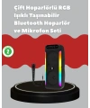 Çift 4 inç Hoparlörlü RGB Işıklı Bluetooth Ses Sistemi