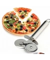 Çİft Başlı Metal Pizza Kesici ve Hamur Ruleti