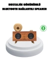 Çift Hoparlörlü Bluetooth Gramofon Speaker – FM Radyo, USB, SD Kart ve AUX Girişli