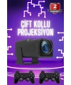 Çift Kollu Projeksiyon Taşınabilir Game Projektör Full Hd 1080P 4k Projeksiyon Gamepad