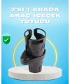 Çiftli Araba Bardak Tutucu Karbon Fiber Görünümlü 360° Ayarlı