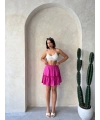 Çingene keten etek fuşya s24808