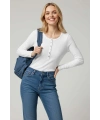 Çıtçıt Detaylı Bluz Beyaz T4343