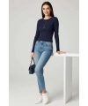 Çıtçıt Detaylı Bluz Lacivert T4343