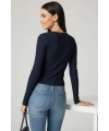 Çıtçıt Detaylı Bluz Lacivert T4343