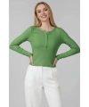 Çıtçıt Detaylı Bluz Yeşil T4343