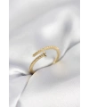 Çivi Model Zirkon Taşlı Gold Renk Kadın Yüzük