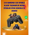 Çocuklar ve Yetişkinler İçin Uygun 500 Oyunlu Taşınabilir Mini Retro El Konsolu