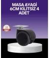 Çok Amaçlı Kilitsiz Masa Ayağı Tekerleği 6 cm